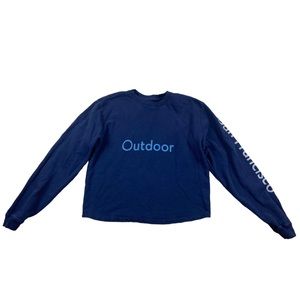 Women’s Outdoor Voices San Francisco Cropped Crewneck Sweatshirt Navy Blue XS